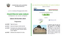 20 dicembre inaugurazione della palestra di San Carlo
