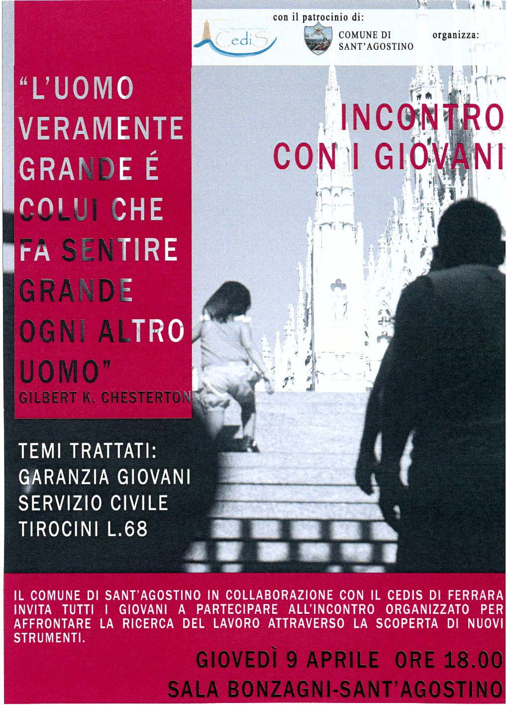 9 Aprile 2015 - Incontro con i Giovani del territorio