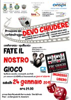 Il Comune di Sant'Agostino patrocinante dell'evento "Con l'azzardo non si vince"