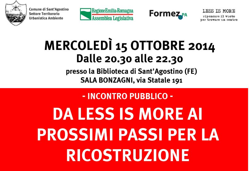 LESS IS MORE -incontro pubblico mercoledì 15 ottobre