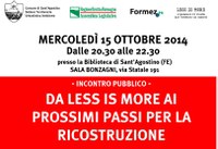 LESS IS MORE -incontro pubblico mercoledì 15 ottobre