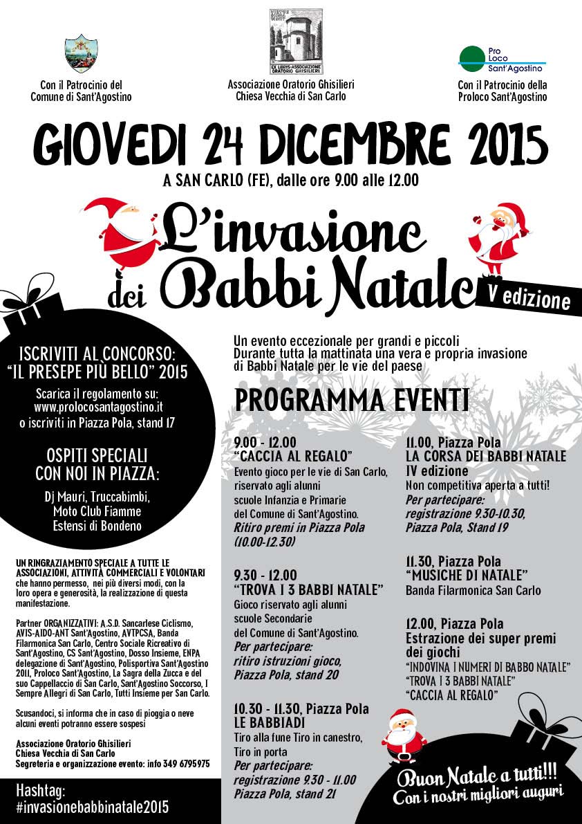 Tornano i Babbi Natale a San Carlo