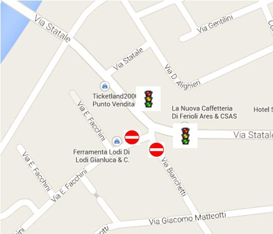 Viabilità alternata su via Statale all’incrocio con via Bianchetti e via Facchini